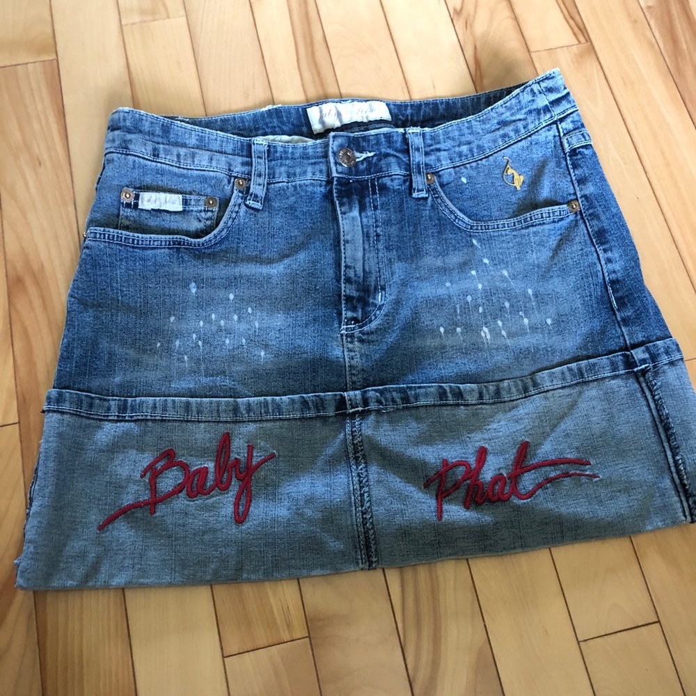 Y2K baby phat denim skirt